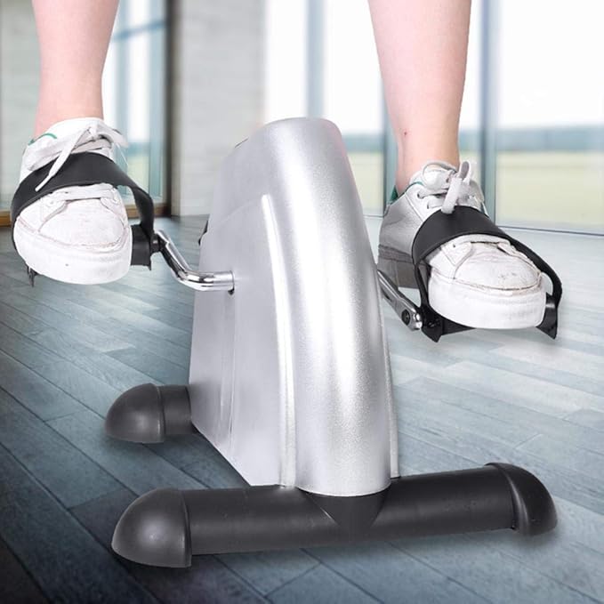Under Desk Pedal Exerciser, Compact Mini Exercise Bike for Seniors, Indoor Leg and Hand Trainer for Home Gym Fitness