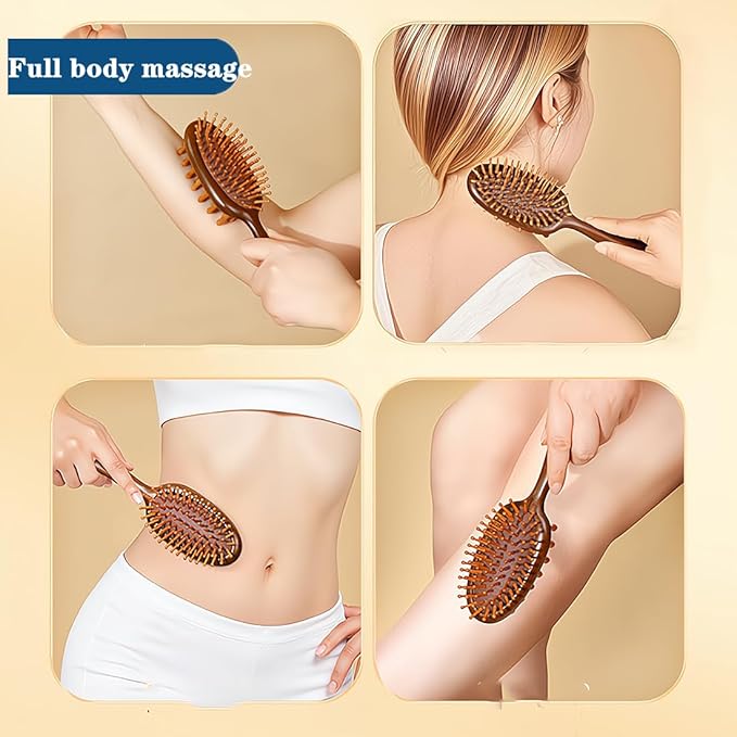 Scalp Massager Hair Growth Brush,Head Massager Scalp Stress Relax Dandruff Comb,Wooden Scalp Exfoliator Head Scratcher,Unisex (Sandalwood)