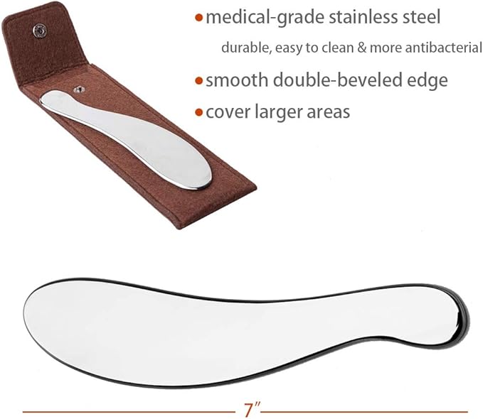 Gua Sha Tools, Stainless Steel Scraping Massage Tool, IASTM Tools, Myofascial Scraping Tools to Physical Therapy, Scar Tissue and Soft Tissue (A)
