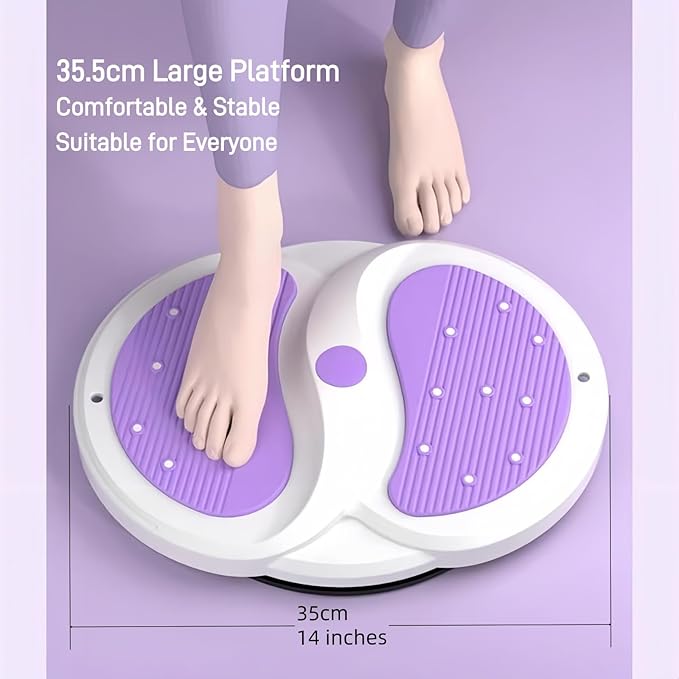Waist Twister Disc Board, Ab Twist Board with 770 lbs Weight Capacity, with 18 Magnets for Foot Massage, Noiseless Home Gym Equipment for Women Men