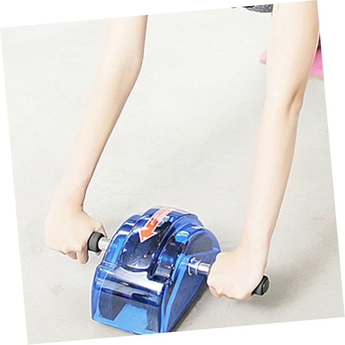 Four-wheeled Ab Roller Muscle Wheel with Gear Resistance, Blue Abdominal Exercise Wheel for Household Core Workout Fitness Equipment