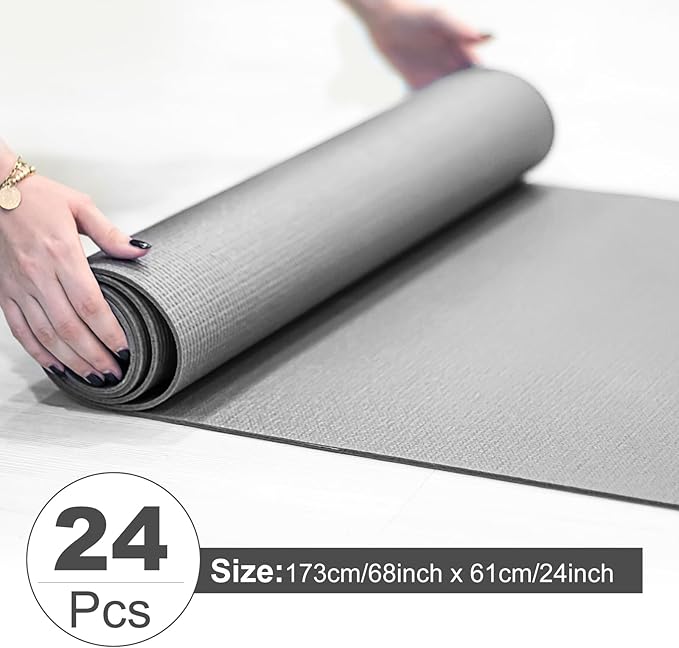 24 Pack 3 mm Thick Yoga Mat Bulk, Non Slip Exercise Workout Fitness Pad for Women Men, Gym Home Yoga Pilates, Easy to Clean, Sturdy PVC