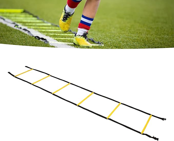 Hapivida Speed Agility Training Ladder 2.6m Fixed Agility Ladder, Football Basketball Training Equipment with Carry Bag for Sports Fitness and Athletic Drills