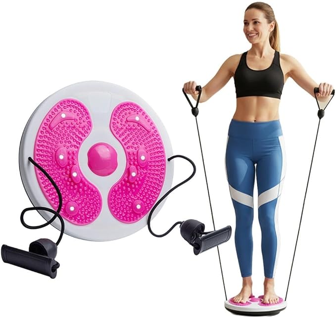 Waist Twister Machine Exercise,2026 New Ab Twist Waist Disc Board,ABS Waist Trainer Twisting Disc with Handles & Massage Foot Sole,Weight Loss Foot Massage Plate for Slimming WaistArms Hips and Thighs