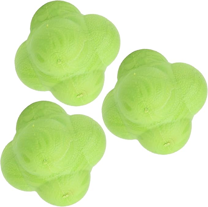 Reaction Ball, Hex Bounce PR Coordination Reflex Exercise Sports Fitness Training Ball 3pcs