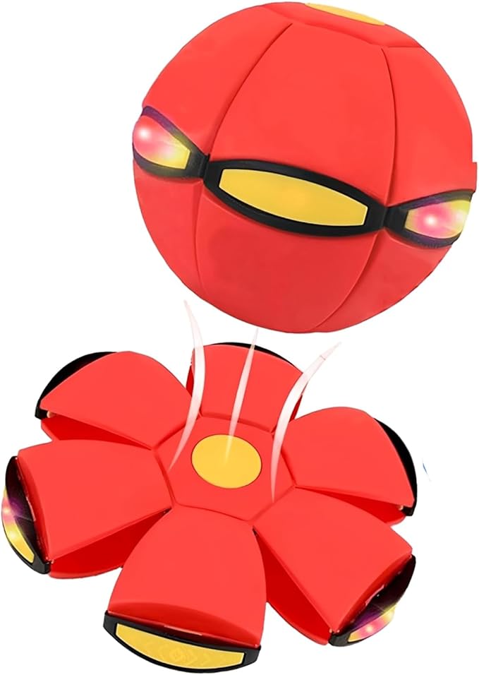 Magic Bouncing Ball, Children's Bouncing Ball, Automatic Rebound Double The Fun, Magics Flying Saucer (6 Light,Red)