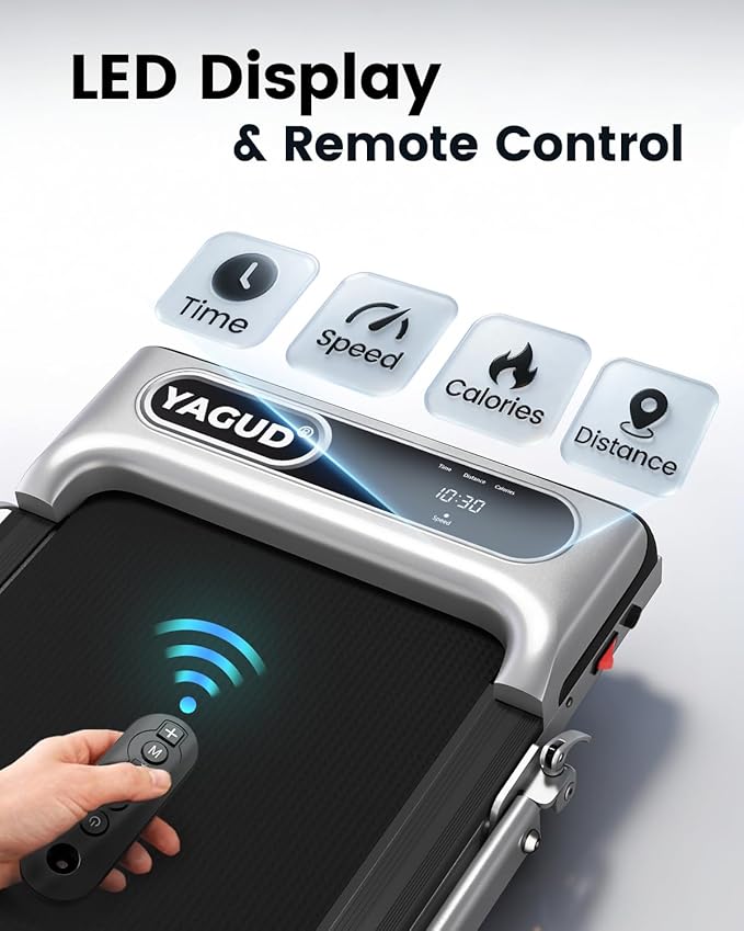 Walking Pad, Walking Pad Treadmill for Home Office, Portable Under Desk Treadmill with Remote Control and LED Display, Walking Jogging Running Machine
