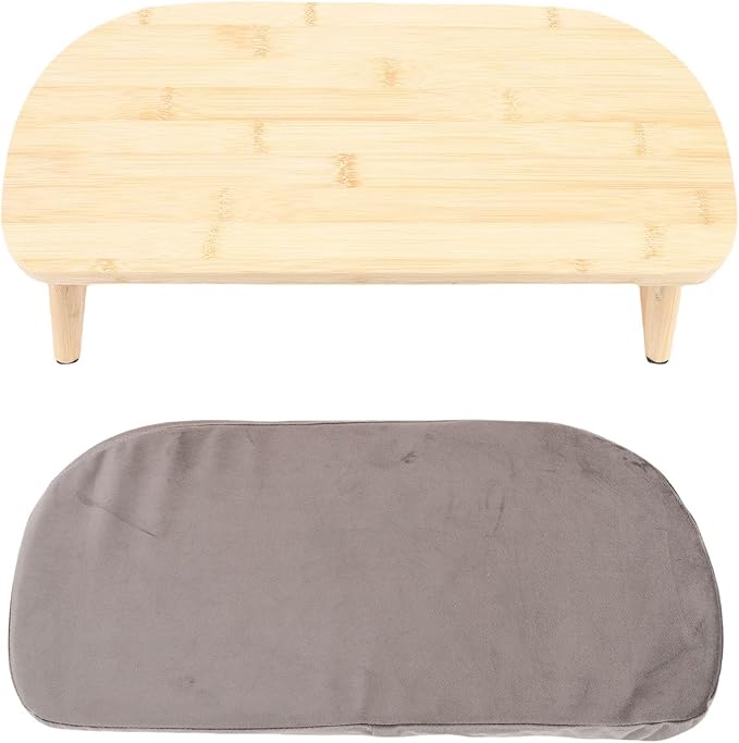 Wooden Meditation Bench, Ergonomic Detachable Kneeling Stool with Soft Cushion for Yoga and Meditation, Minimalist Design Home Use (Grey)