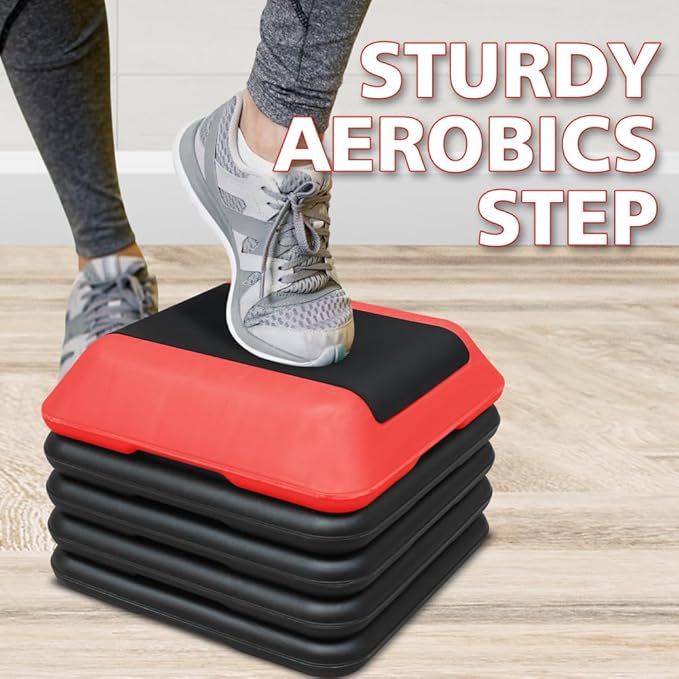Adjustable Height Step Platform for Aerobics and Fitness Training with Non-Slip Surface