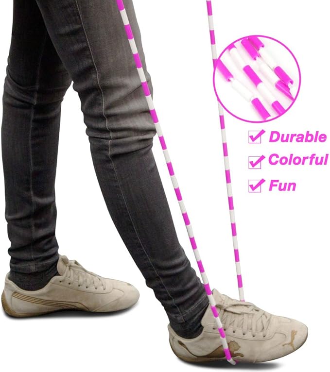 Jump Rope 12-Pack - Pink, Blue, Black and White Skip Ropes for Exercise - Outdoor Jump Rope for Kids, Adults and Athletes - Family Fun Toys and Games