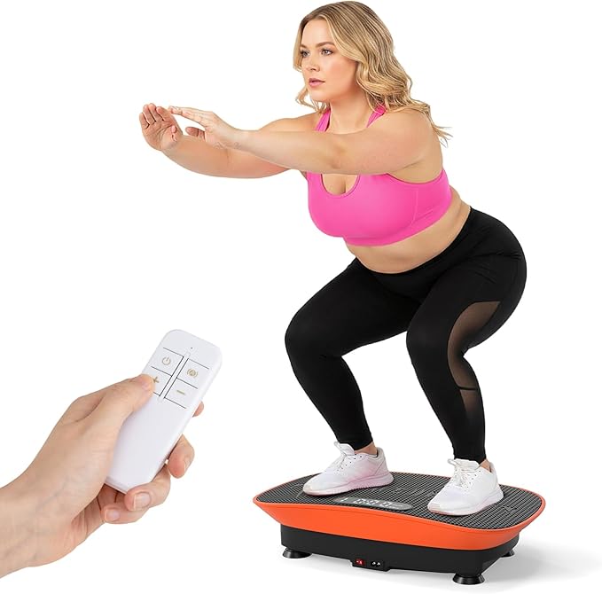 GYMAX Vibration Plate Exercise Machine, Vibration Plate with 10-Level Intensity, LED Display & Remote Control, Body Vibrating Plates Stand Shaking Platform Fat Burning Machine