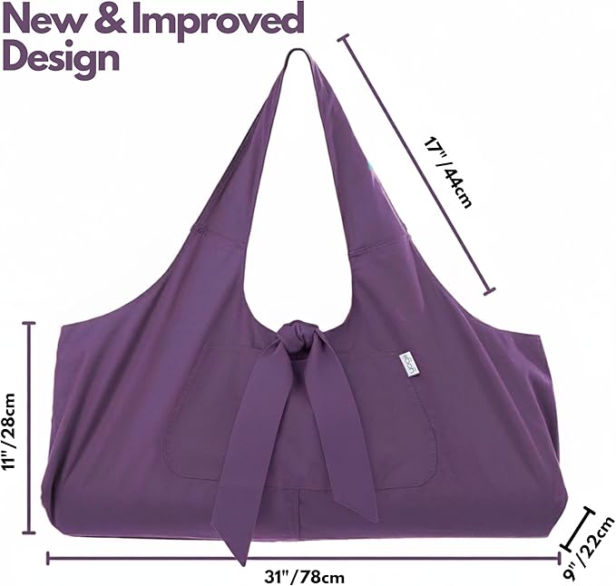 Yogiii Yoga Mat Bag | The ORIGINAL YogiiiTotePRO | Large Yoga Mat Bag or Yoga Mat Carrier with Side Pocket | Yoga Bag Fits Most Size Mats