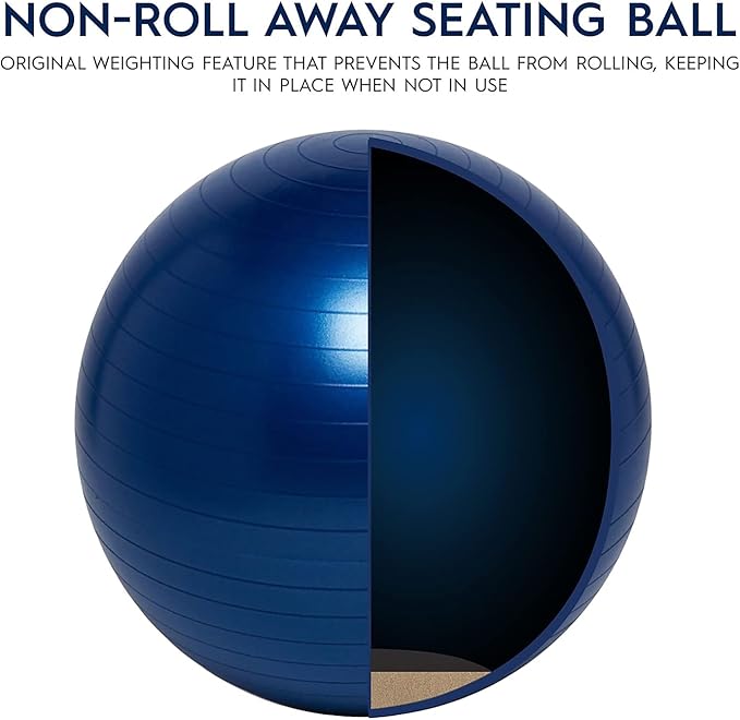 Bouncyband Balance Ball – Create Flexible Seating to Improve Focus at School, Office, or Home with This No-Roll Weighted Ball