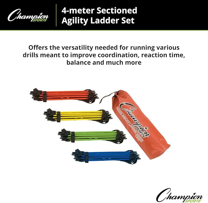 Champion Sports AGLCLR4 4M Sectioned Agility Ladder Set