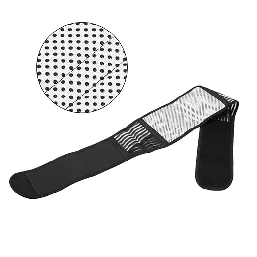 2pcs Portable Adjustable Magnetic Therapy Waist Support Belt for Lower Back Self-heating Design Double Pull Strap Black for Rehabilitation and Daily Use