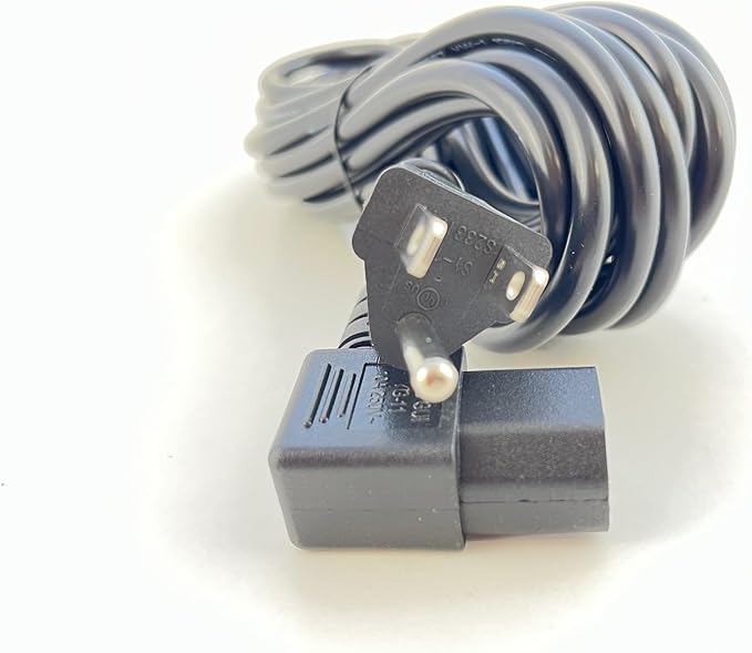 [UL Listed] OMNIHIL Extra Long 15FT L-Shaped C13 Power Cord Compatible with Vibration Platform Plate Whole Body Exercise Fitness Massager Machine Slim