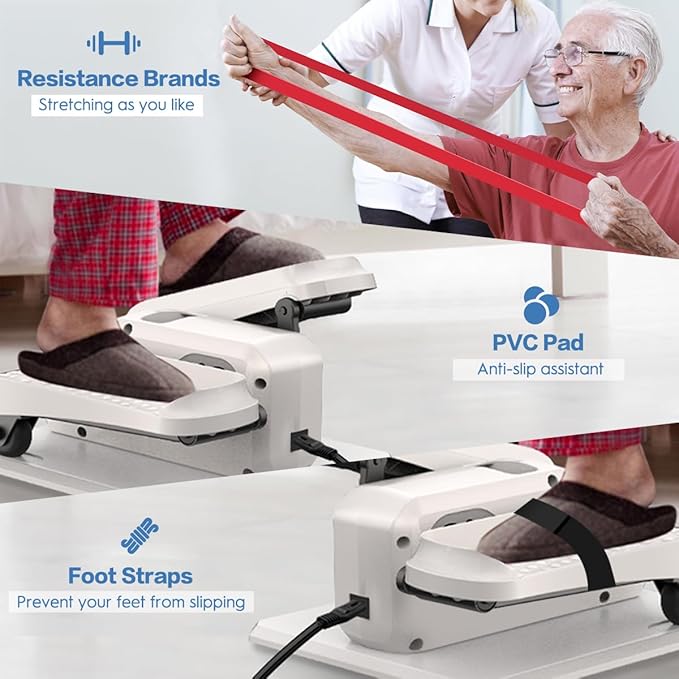 Under Desk Elliptical Machine, Electric Elliptical as Seen on TV for Seniors Adults with 15 Adjustable Speed, Quiet & Portable Electric Seated Pedal Exerciser with Remote Control & 5 Auto Mode