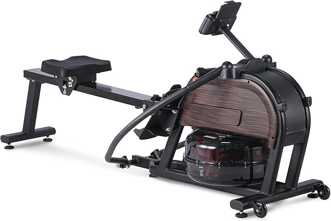 380 LBS Home Water Rowing Machine,Digital Monitor Tracks Workout Data, Ergonomic Seat Ensures Comfort,App-Enabled for Guided Training