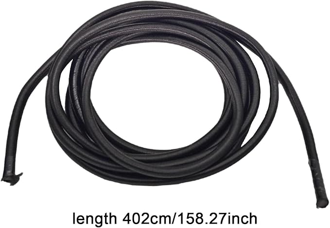 Rowing Machine Elastic Rope Replacement Cord, 158in Black for 500/550