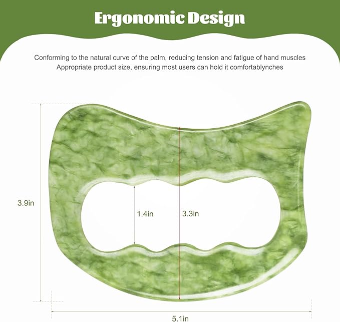 airogym Jade Stone Gua Sha Massage Tool Set, Gua Sha Muscle Scraper Tool,Scar Tissue Tool,Physical Therapy Tools,Muscle Soft Tissue Scraping Tool,Guasha Massage Scraper,Fascia Scraper Massage Tool