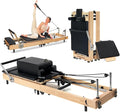 Airlithe Foldable Pilates Reformer Machine|Wooden Frame Reformer Machine with Strings, Versatile Accessories & 50+ Expert-Guided Workouts|Equipment for Strength Training, Rehabilitation, & Flexibility