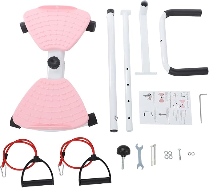 Waist Twister Machine Exercise, Adjustable Ab Twist Board Resistance Bands & Handrails, Ab Workout Machine for Home Gym, Core Strength Training Equipment with 330 lbs Weight Capacity