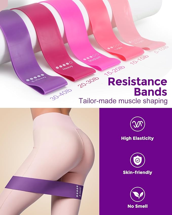 Home Pilates Essentials Kit for Women, Magic Circle Pilates Equipment Ring and Ball Set, 6 Resistance Bands Workout Guide Video for 28 Day Pilates Essential Challenge Starter Kit for Beginners