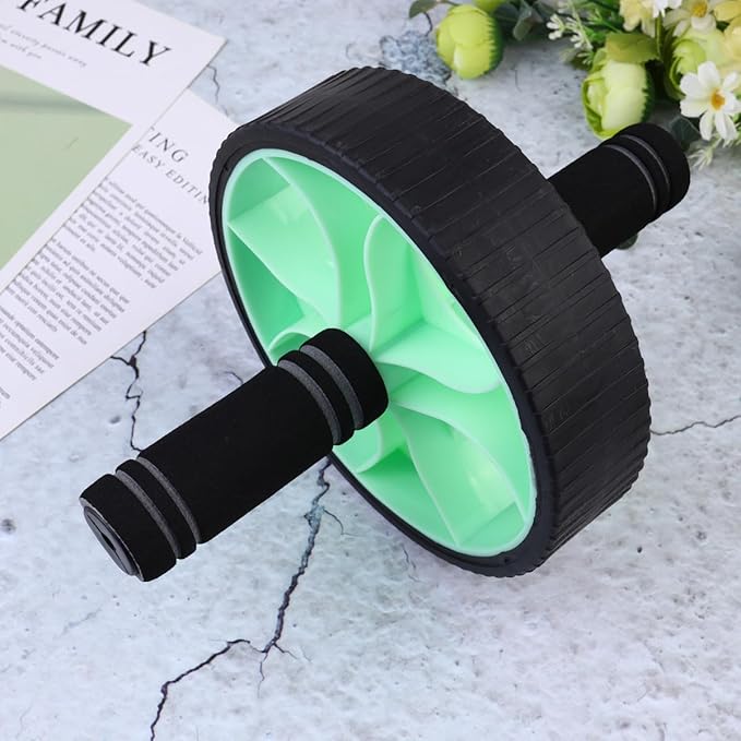 Ab Roller Wheel Abdominal Exercise Device Home Fitness Equipment for Core Strength Training Unisex with Non-slip Grip Green