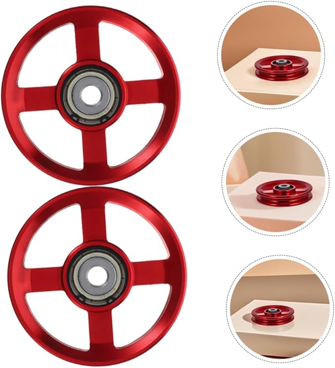 3pcs Aluminum Pulley Wheels for Gym Equipment Cable Machine Fitness Pulley System with 95mm Bearings Aluminum Alloy Bracket Attachment for Strength Training