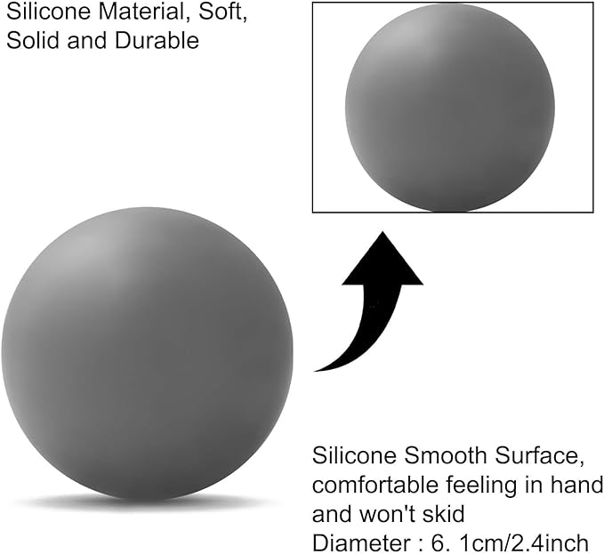 WOVTE Massage Lacrosse Ball for Sore Muscles, Shoulders, Neck, Back, Foot, Body, Deep Tissue, Trigger Point, Muscle Knots, Yoga and Myofascial Release (Grey)
