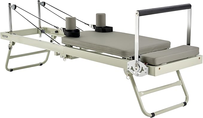 VEVOR Pilates Reformer, 91" Foldable Reformer Pilates Machine with Adjustable Reformer Heights, Pilates Equipment for Home Gym Studio Use with Dual Resistance Spring and Jump Boards