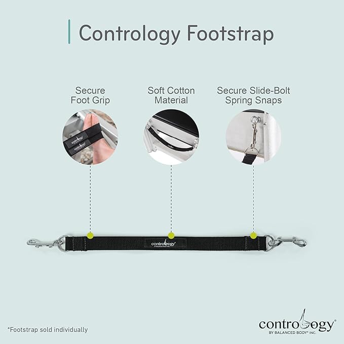Balanced Body Contrology Pilates Reformer Footstrap, Cotton Foot Strap, Pilates Equipment Accessory, 27 inches