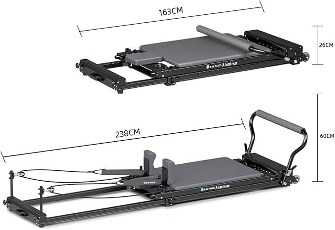 Portable Folding Body Reformer,Pilates Core Bed Large Equipment, Adjustable Strength Yoga Exercise , Base