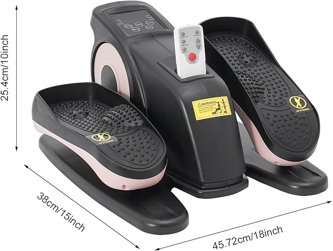 Portable Pedal Exerciser 5 Speed Gears Electric Elliptical Trainer with Remote Control and LCD Screen Under Desk Bike Pedal Exerciser for Home, Training Room, Offices