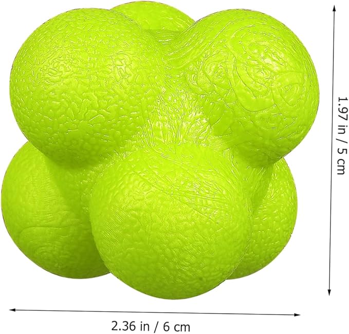 Mikinona 6 Pcs Hexagonal Reaction Balls Fitness Reflex Training for Agility Hand Eye Coordination Sports Exercises with Elasticity and Lightweight Portable Design