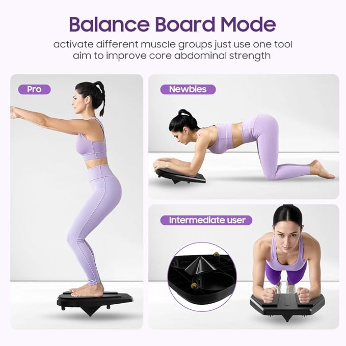 Multifunctional Pilates Board，Pilates Reformer Sets, Foldable Abdominal Core Trainer for Home Workout, 6 in 1 Portable Pilates Reformer Machine for Full-Body Exercise