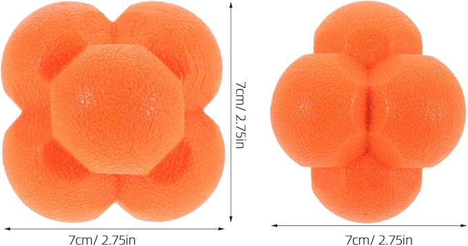 Zerodeko Reaction Training Ball Hexagon Rubber Agility Ball 7cm Vibrant Speed Reflex Trainer for Hand-Eye Coordination and Quick Reaction Sports Training Equipment