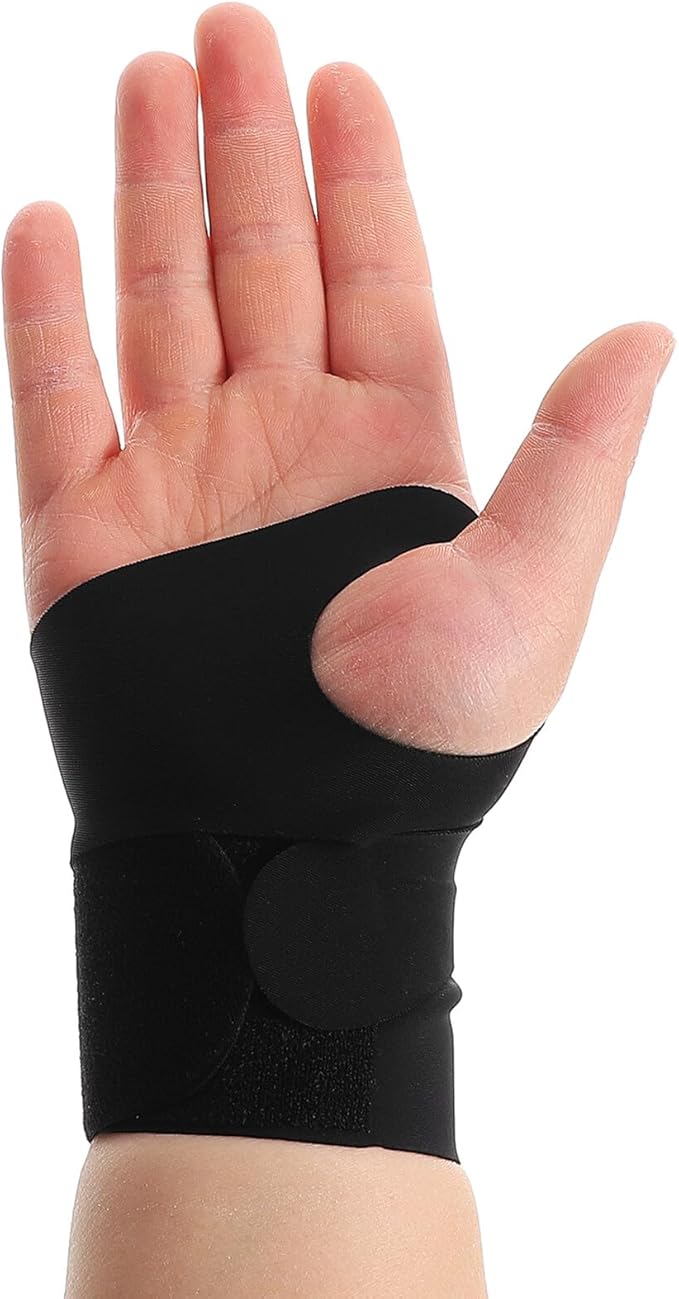 SUPVOX Compression Wrist Brace for Sports Right Hand, Breathable Elastic Wrist Wrap, Thin Support Sleeve for Sprain and Joint Stabilization, Gym and Tennis Use, Black