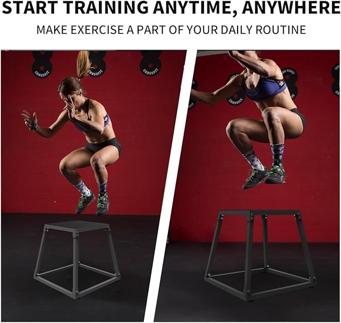 Plyo Box Jump Platforms, 12/18/24/30 Inch Single and Set Plyometric Jumping Box for Men and Women for Home Gym