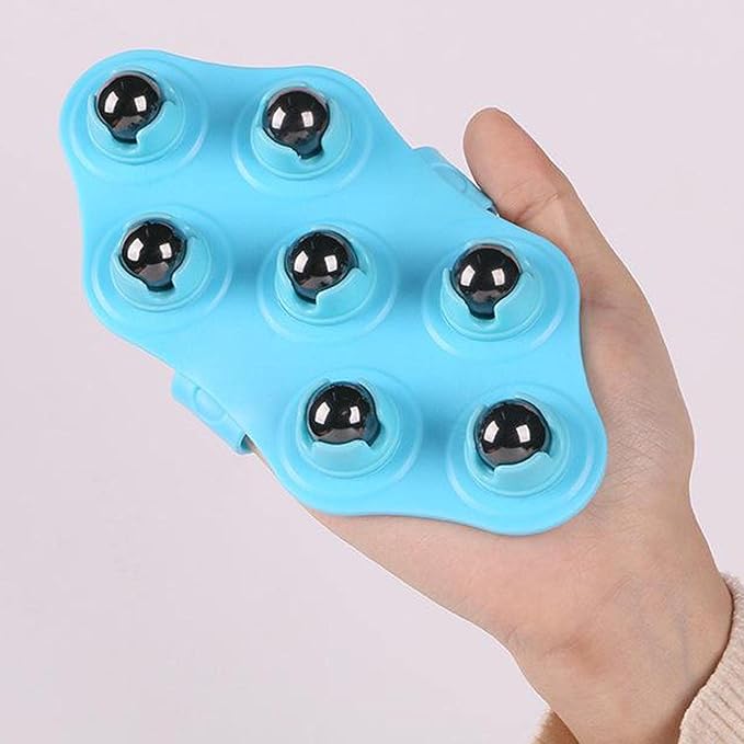 Handheld Body Roller for Cellulite Treatment, Magnetic Therapy Massage Tool for Muscle Relaxation and Pain Relief, Portable Massage Roller for Legs, Arms, Back- Blue Magnetic