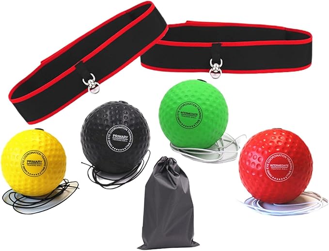 2Pack Boxing Reflex Balls, Boxing Ball Headband Set,Reflex Punching Ball Boxing Equipment Improve Speed and Hand-Eye Coordination for Men, Kids Boxing Equipment