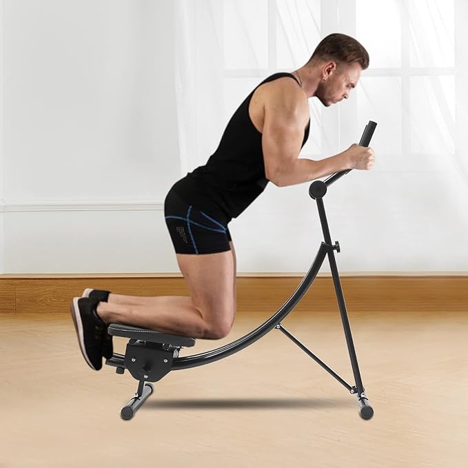 Ab Machine, 330lbs Load Abdominal Crunch Trainer Fit Waist Cruncher Core Toner Home Gym Core Workout Equipment Foldable Fitness Equipment with Silent Roller for Home Companies Gyms