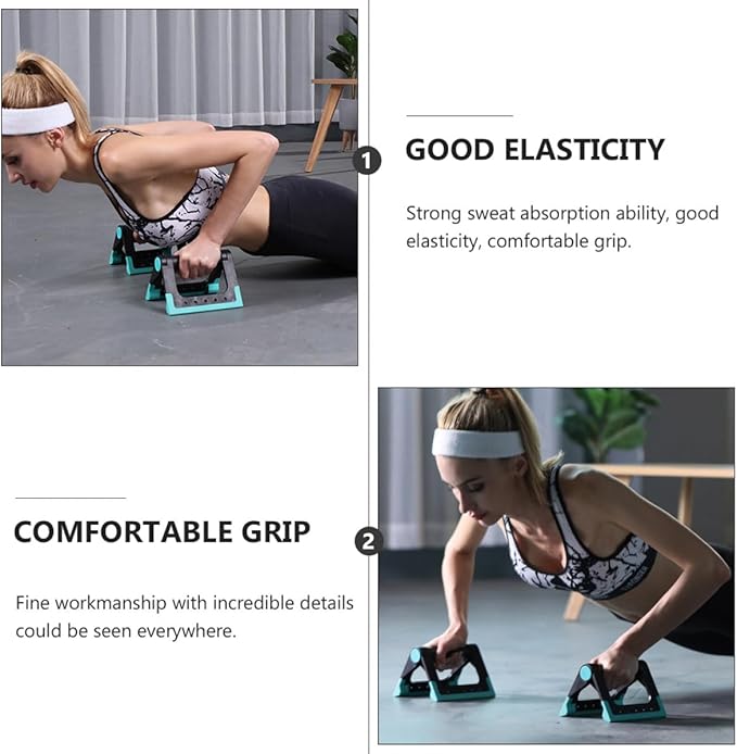 SUPVOX Push-up Rack Indoor Exercise Push up Bars Pair Non-slip Grip Blue Fitness Equipment for Home Gym Strength Training and Bodyweight Workouts