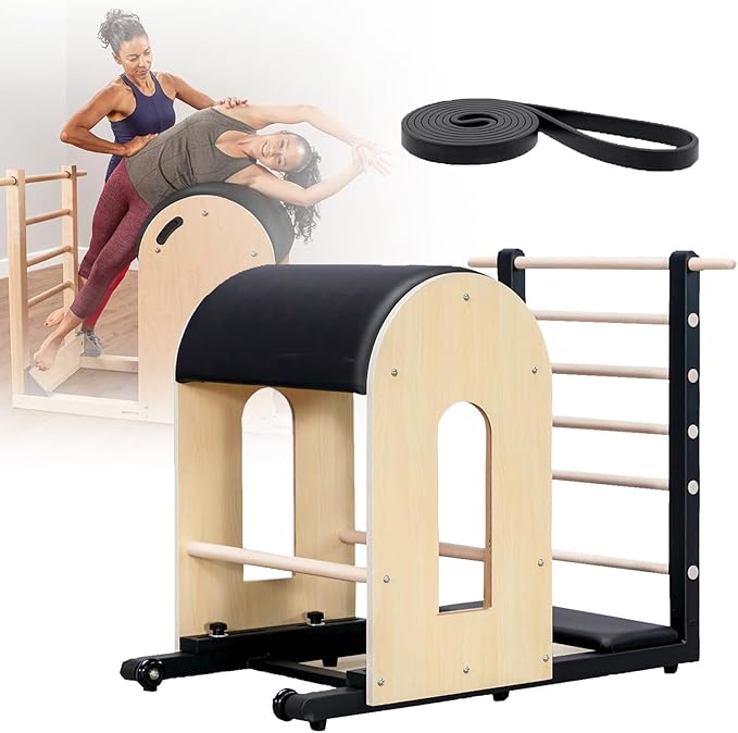 Professional Pilates Ladder Barrel for Body Stretch, Spine Corrector for Home & Studio Gym Fitness, Pilates Reformer Yoga Small Muscle Group Exercise Shaping Black