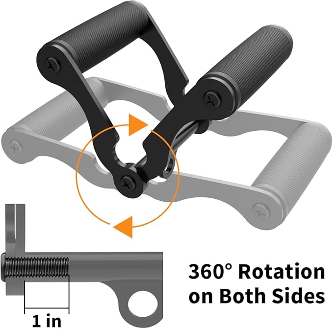 veimia V Bar T-Bar Row Landmine Handle Attachment for Barbell Bars, Solid Mine Double D Row Handle Grips with Non-Slip Rubber Grips, T-Row Attachment for Olympic Strength Training Bars