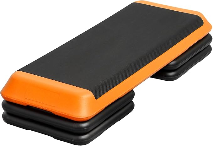 Adjustable Workout Aerobic Stepper, Exercise Step Platform Trainer with 4 Risers,Non-Slip Surface for Home Gym Workout Training