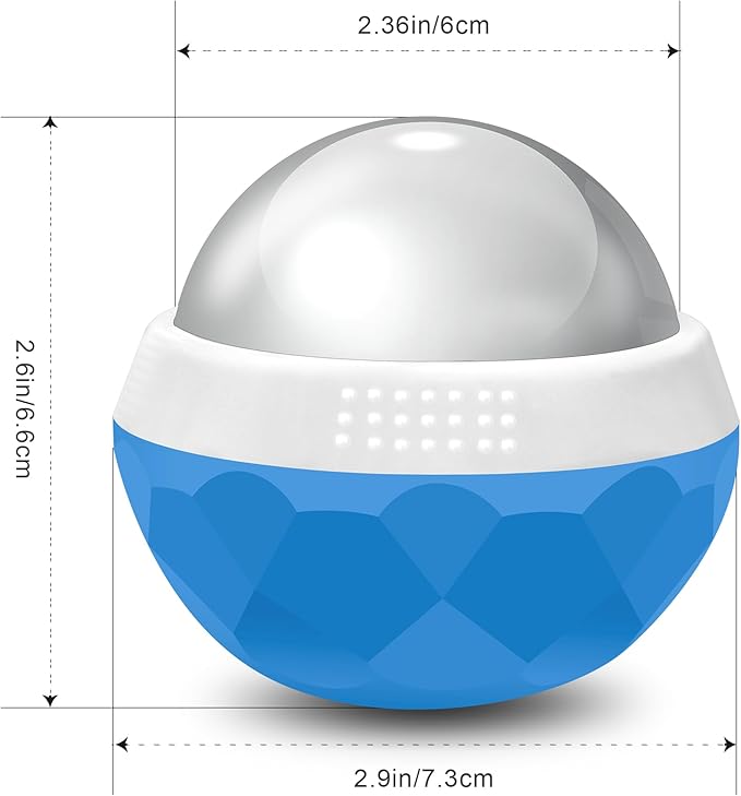 Coolrunner Cold Massage Roller Ball, Cryosphere Cold Massage Ball- Heat Therapy & Cold Therapy Relief with Cold Gel Core- Helps with Muscles Recovery and Inflammation for Shoulders, Neck (Blue White)