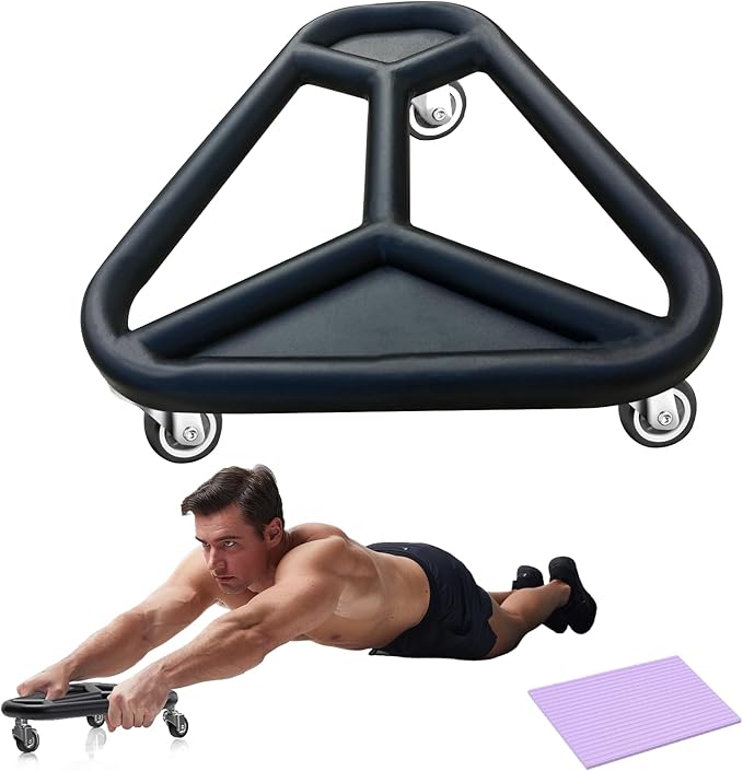 HOTWAVE Ab Roller Wheel for Core Workout – Extra-Wide Ab Exercise Equipment for Abs, Arms & Back – Stable & Quiet Fitness Roller for Home Gym Strength Training – Includes Knee Pad – For Men & Women