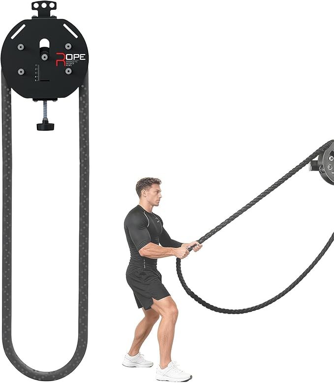 Endless Rope Pull Machine for HIIT & Functional Training - Portable, No Assembly, with 4m Steel-Core Rope. Adjust Tension from 0-20kg for All Fitness Levels
