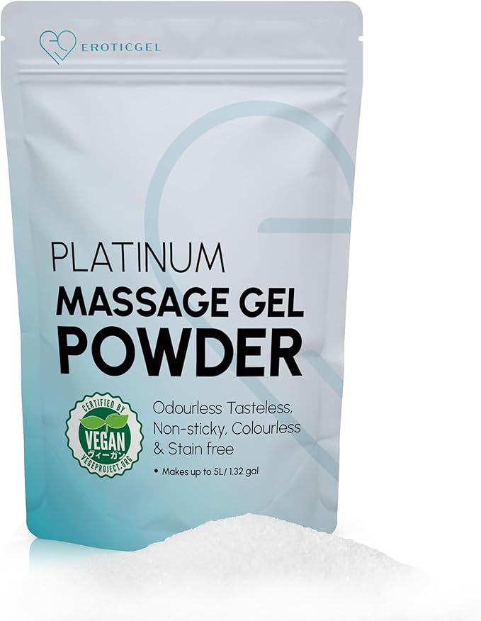 Japanese Nuru Massage Gel Powder 50g - Platinum Edition | Resealable Sachet | Made in Japan | Slippery, Odorless, Tasteless, and Stain-Free | Paraben & Glycerin Free | Makes Up to 1.32 Gallons of Gel